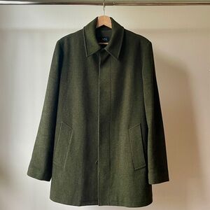 Sold Out A.P.C. Wool Mac in Dark Green
